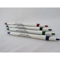 Bargain Click Action White Barrel Ballpoint Pen